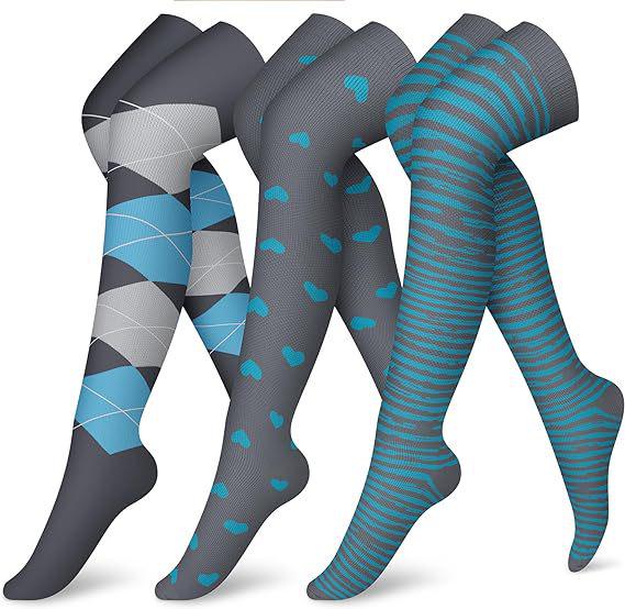 Elastic Over-the-Knee Compression Sports Socks for Men and Women - Cross-Knee Muscle Strength and Support