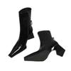 Autumn and Winter New Niche Design Square Head Thick Heel High Heel Short Boots Women's Martin Boots High Heels Trendy Boots Fashion Boots