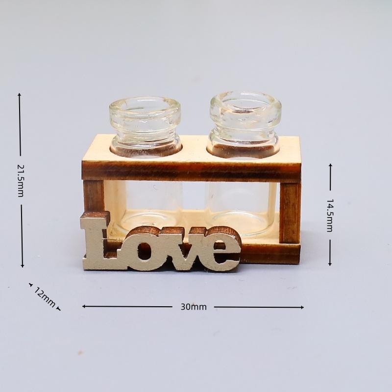 1Pcs Mini Glass Flower Vase Model 1:12 Dollhouse Miniature Hydroponic Wooden Flower Arrangement Stand Diy Home Garden Decor Toys
