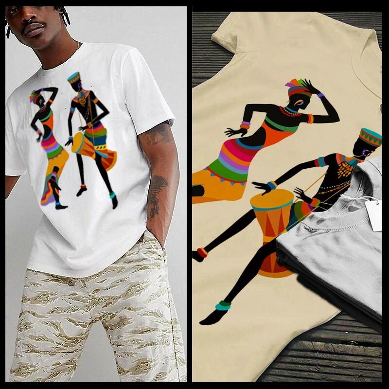 

African Dance T-Shirt Africa Masquerade Igbo Ogene Pride Senegal Sabar XL white M