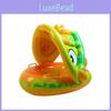 Inflatable Pvc Children's Swim Ring Water Play Toy Baby Ride-on Sunshade Sunscreen Swim Ring For 3-6 Years Old Yellow Dinosaur