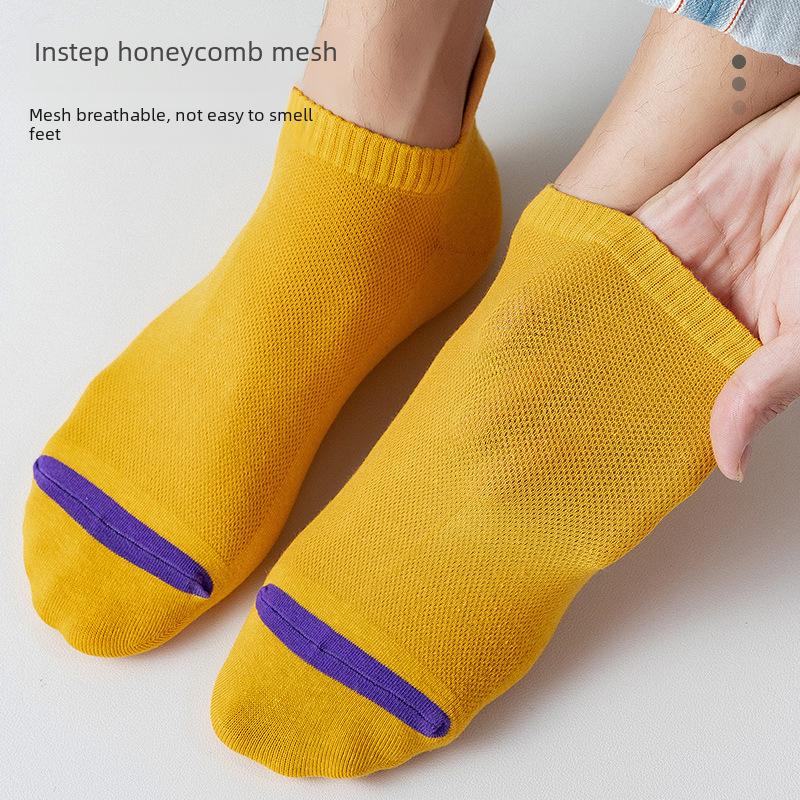 Calcetines Deportivos Transpirables Ligeros para Hombre Zhuji - Verano Corte Bajo Malla con Protección en el Talón