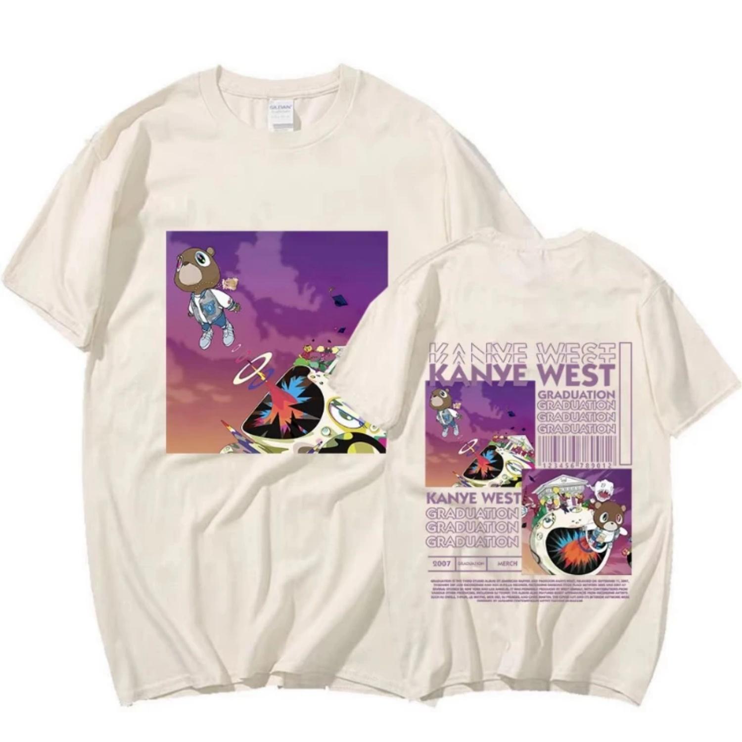 

Rapper Kanye West Graduation T Shirt Men Hip Hop Vintage Short Sleeve T-shirt Casual Cotton Oversized T Shirts Streetwear Unisex XXXXXL чорний