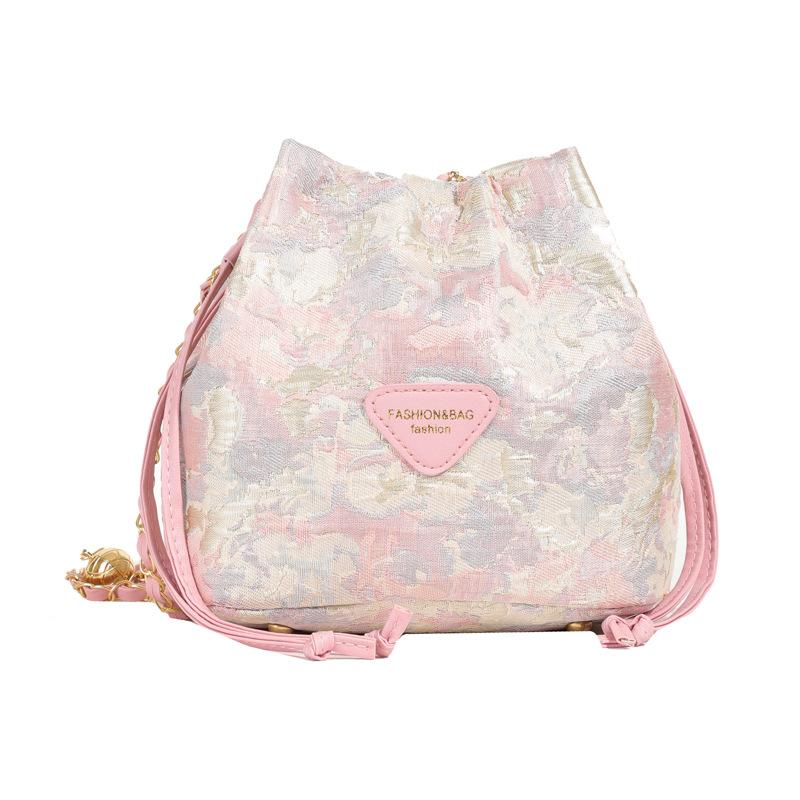 

Сумка-ведро с вышивкой 2024 года, новая модная женская сумка, летняя универсальная сумка-цепочка, повседневная простая сумка-мессенджер через плечо