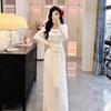 Elegant Spring 2026 White Lace Off-Shoulder Slim Fit Top & Skirt Set for Women