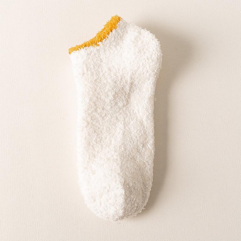 

Новые женские носки-гольфы женские утолщенные из кораллового флиса теплые домашние напольные силиконовые нескользящие невидимые хлопковые носки-лодочки хипстерские OneSize35-40