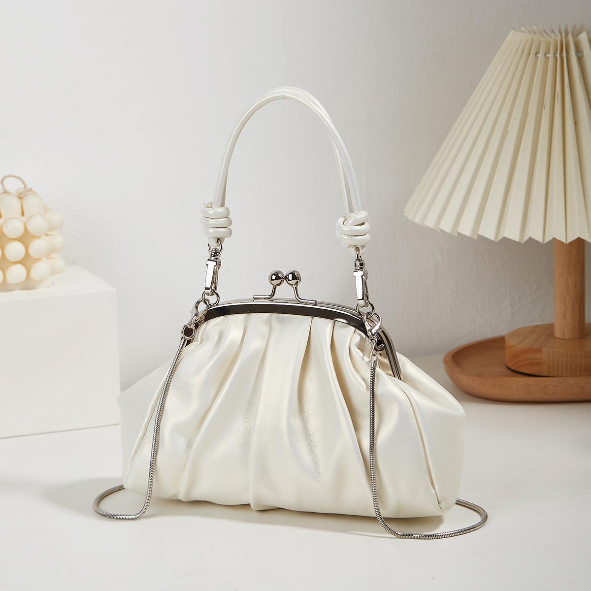 

Симпатичная плиссированная сумка с карманом-клипсой для девочек Sense Chain Bag Portable Messenger Bag New