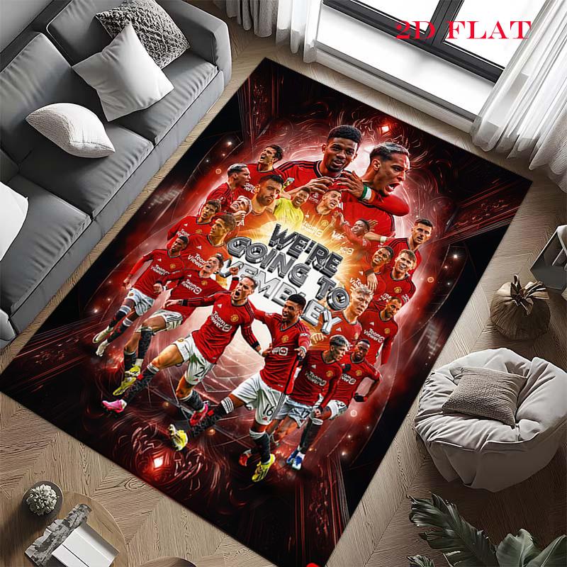 Man Utd Vloerkleed Tapijt voor Woonkamer Slaapkamer Huis Sofa Decoratie, Kinderspeel Antislip Vloermat