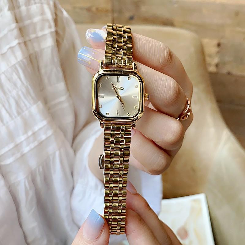 Fashion Women'S Watch Square Diamond Dial Temperament Stainless Steel Strap Personalized Watch Women'S Watch