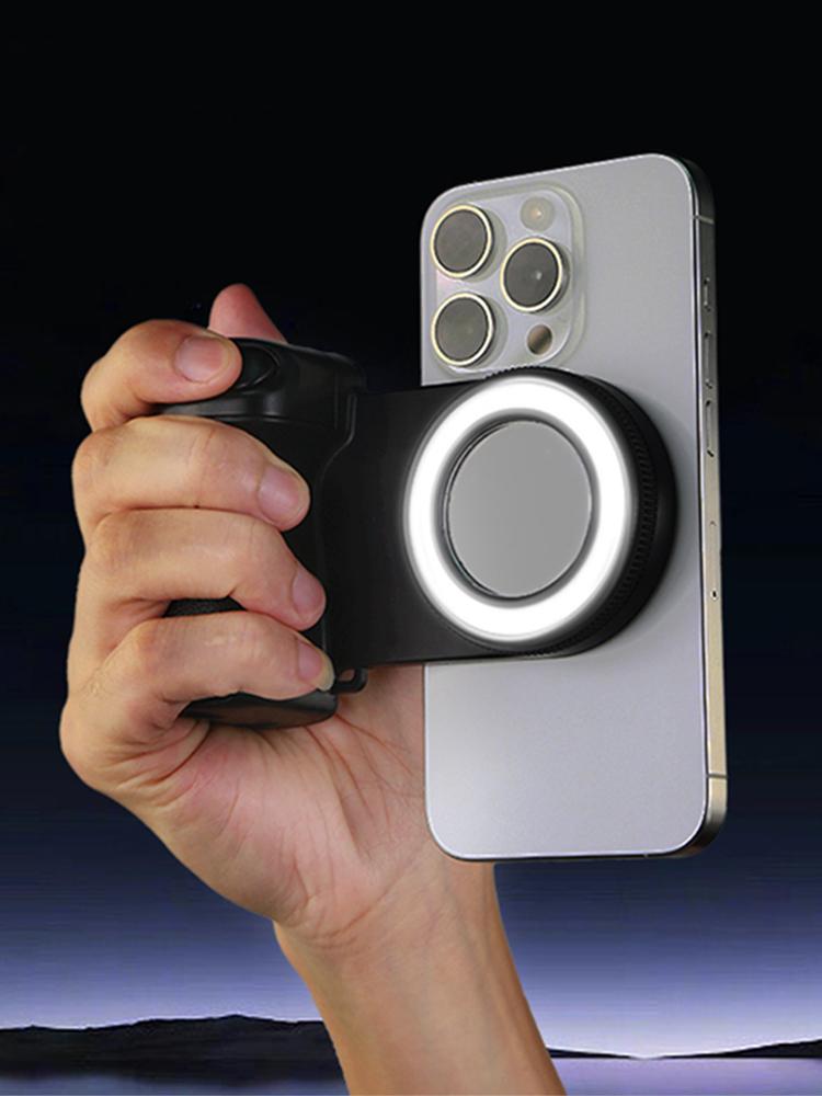 For Magsafe Bluetooth-Compatible Shutter Phone Hand Grip Smartphone Camera Shutter Grip Phone Holder for Android iPhone 16 15 14