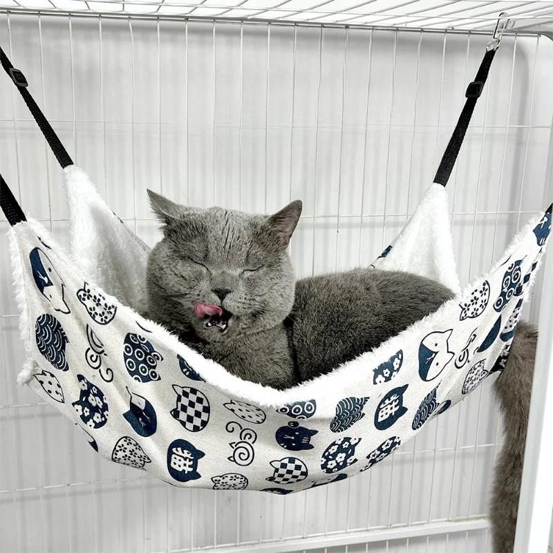 Pet Cat Nest Cat Hammock Iron Cage Breathable Double-Sided Available Hanging Pet Supplies Cat Sleeping Bag