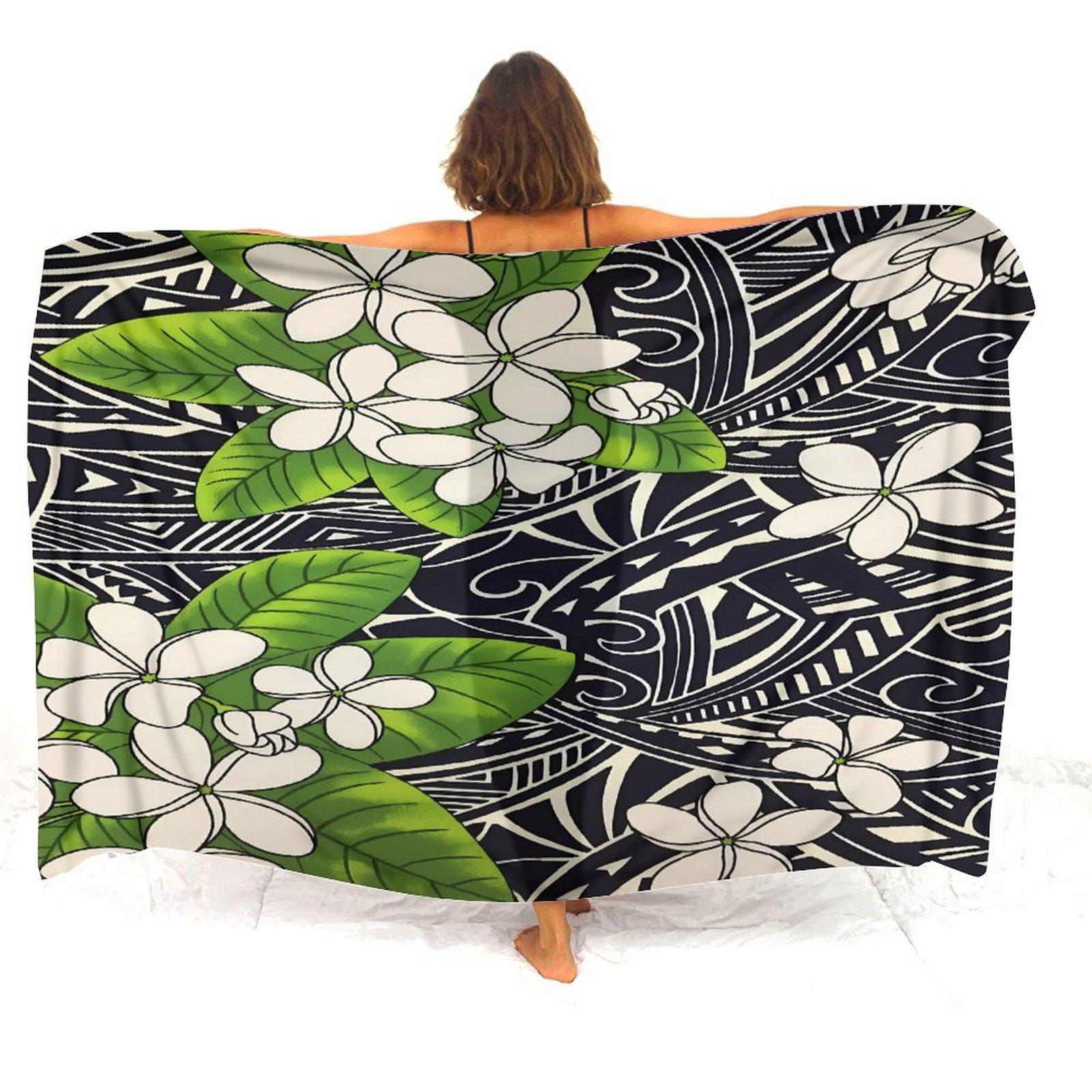 Hawaiian Turtle Floral Print Custom Tribal Ethnic Beach Lady Sarong Polynesian Art Party Coat Beach Apron Summer Quality Fabric 168X112cm