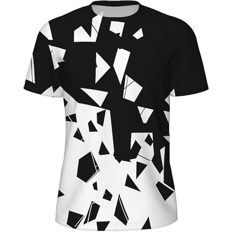 3D-Druckmuster Kopfschmuck Skelett Farbe T-Shirt Herren Jungen Rundhals Kurzarm T-Shirt