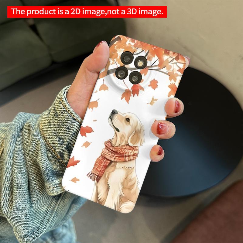 2DFlat Xiaomi Redmi phone caseAutumn Leaf Dog Scarf Art Phone Casesuitable for Redmi Note 11 12 13 14 A3 K80 15 17 Ultra