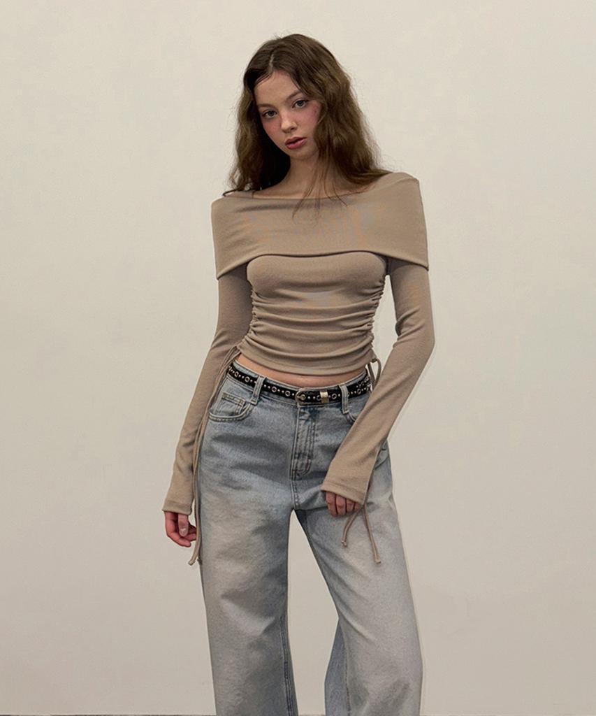 Teuwi Dewin Two-Way Drape Strap Long Sleeve T-Shirt