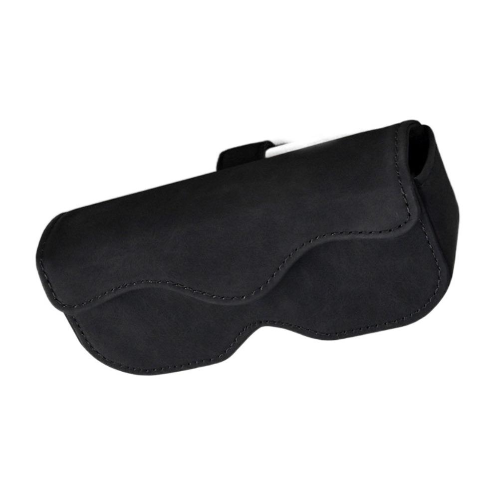 Suede Leather Sun Visor Glasses Case Stable Sunglasses Case Portable Car Glasses Bag  Car  Interior