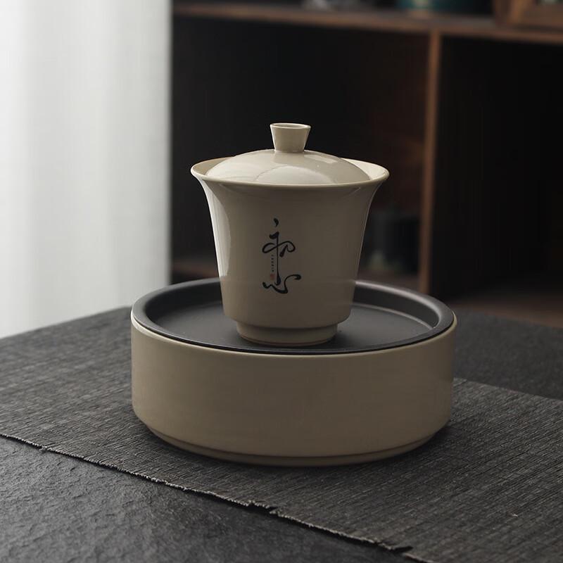 Chaxun Dehua Ceramic Teapot and Drainage Tray Set