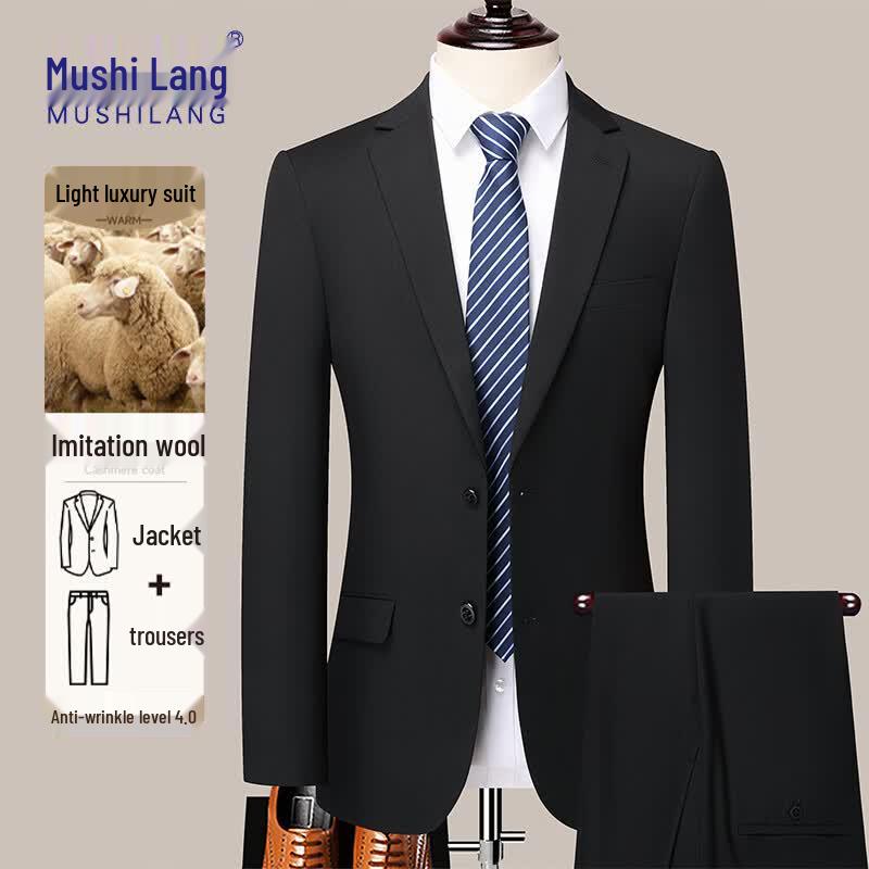 Men s Slim Fit Wool Blend Suit Set 44A