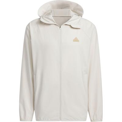 adidas V LT Woven Jacket Solid Color Sun Protection Hooded Coat Unisex Jackets White JJ1300