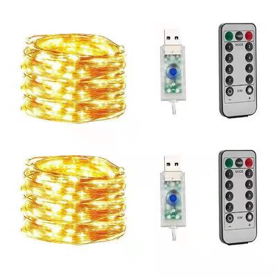Waterproof USB LED String Lights with Remote - 8 Functions, Low Voltage Copper Wire for Outdoor Holiday Decor