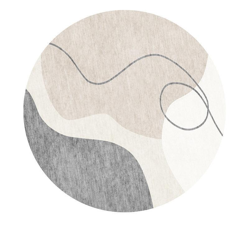 Modern Simple Round Crystal Velvet Carpet Easy To Care Computer Chair Floor Mat Bedroom Dresser Floor Mat Home Decor