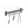 Adhesive Wall Rail with Hanging Positions, Carbon Steel Kitchen Storage Rack for Neat Home Cooking Spaces and Clear Counters