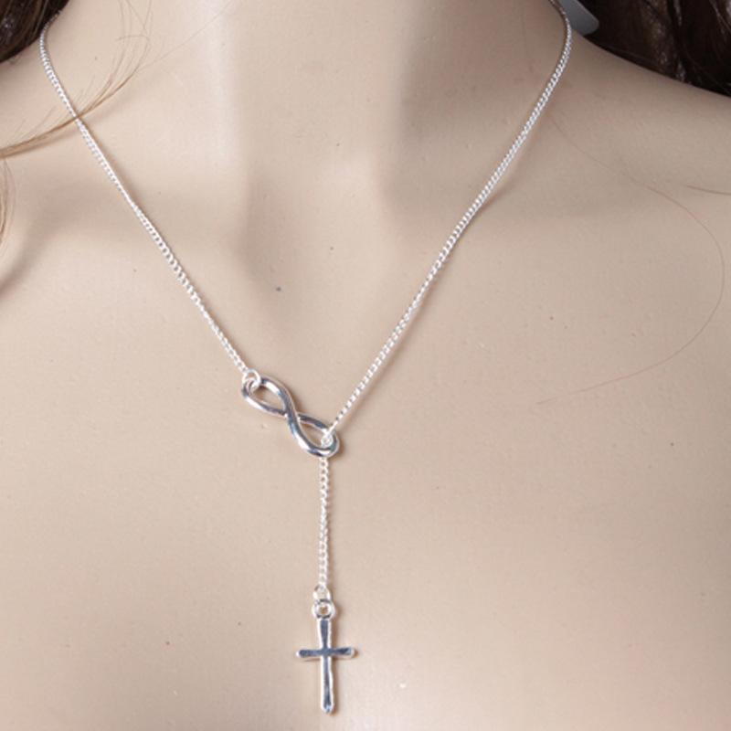 Europe, America, Simple Double-layer Stacked Back Chain Love Necklace Female, Harajuku Hip-hop Peach Heart Necklace