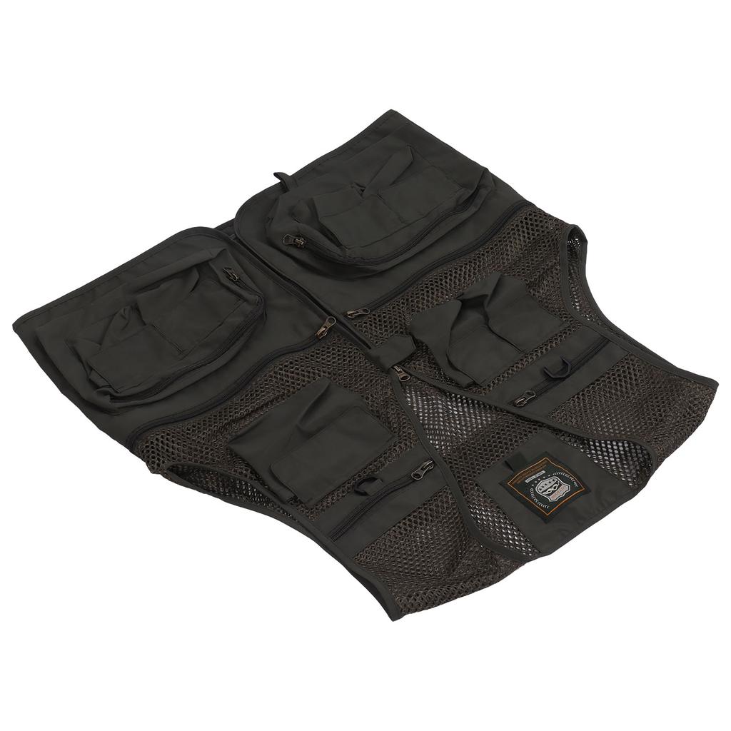 Fishing Vest Breathable Quick Drying Multi Pockets Mesh Work Waistcoat for Men Photography Cycling Hiking L