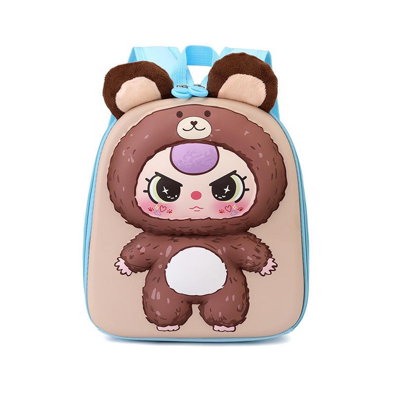 2025 Spring New Cute Cartoon Children Schoolbags Adorable Big Ears Plush Doll Kid's Backpack Ultra Light Kindergarten 3-6 Years Old Baby Girl Book Bag
