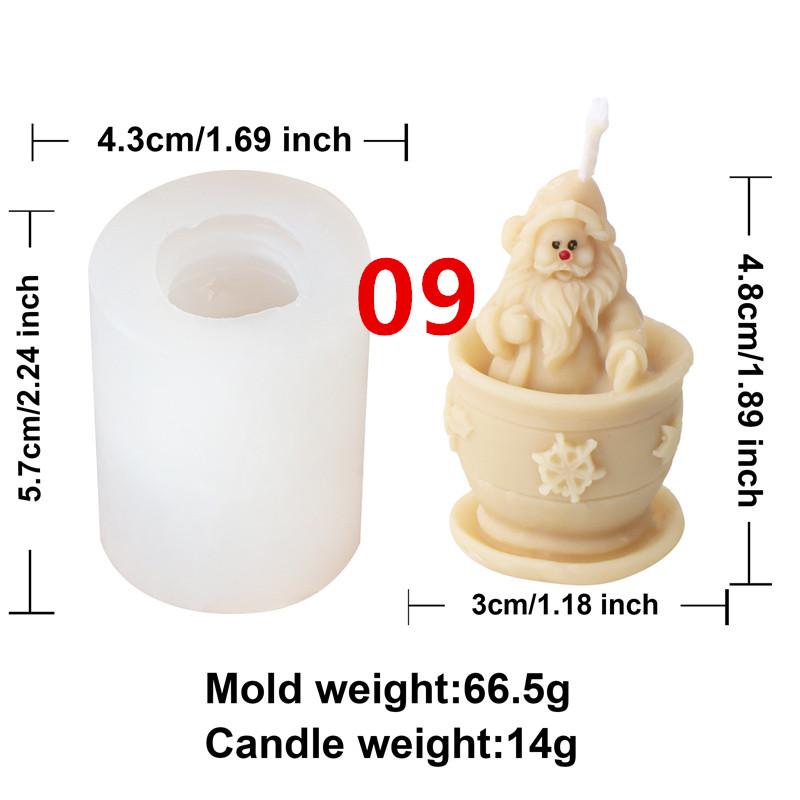 

3D Santa Claus Snowman Silicone Candle Mold DIY Christmas Crafts Resin Plaster Soap Molds Festival Decor Chocolate Baking Tools