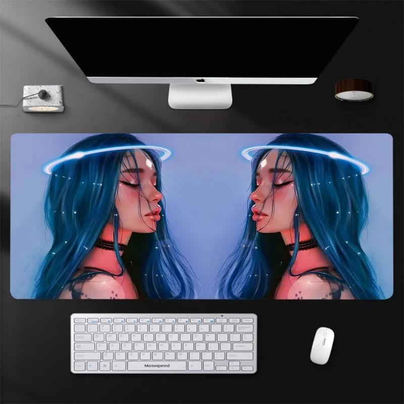 Cyberpunk Gaming Mouse Pad Anime Xxl Mouse Pad Neon City Signs Desk Mat Gamer Large Mousepad Keyboard Mat Laptop Computer Carpet
