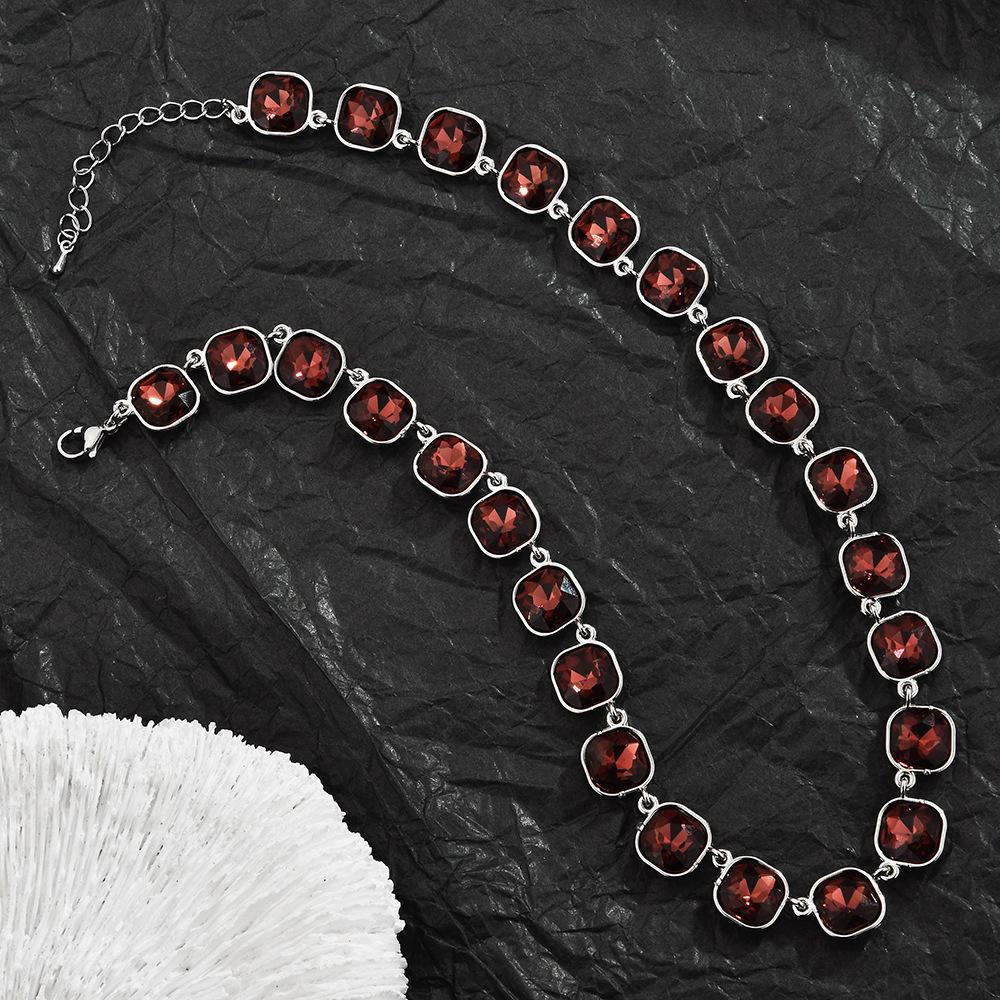 Spanish Bridal Zircon Necklace Earrings Bracelet Set Fashion Personality Crystal