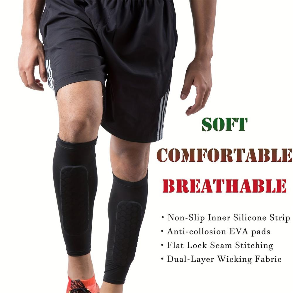 Soccer Shin Guard Shin Pad For Youth Adult, Calf Compression Sleeve With Honeycomb Pad, Support Protector 1PC