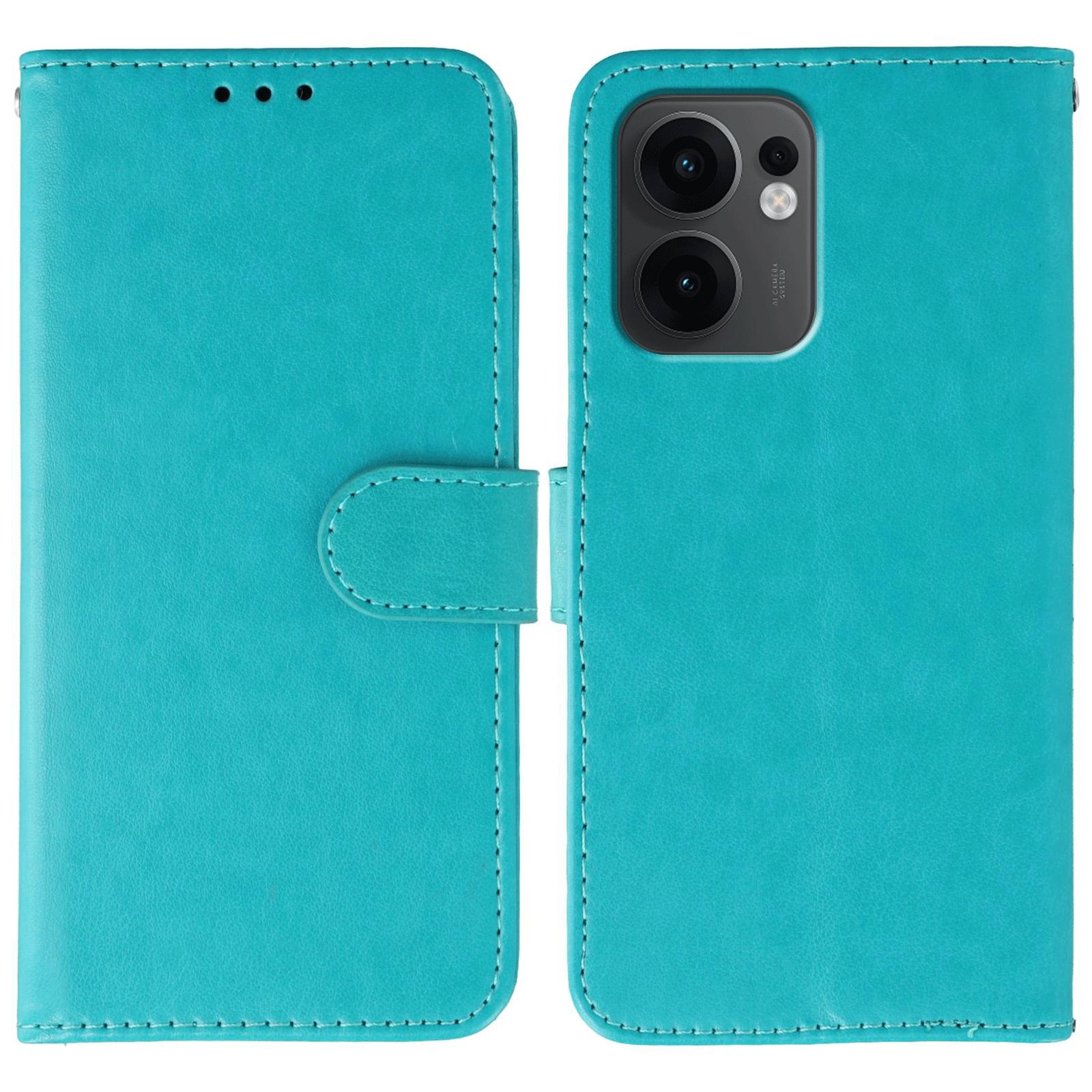 

Чохол для Oppo Reno13 F 4G/5G PU Шкіряний Книжка Гаманець Чохол для Телефону зі Шнурком Blue