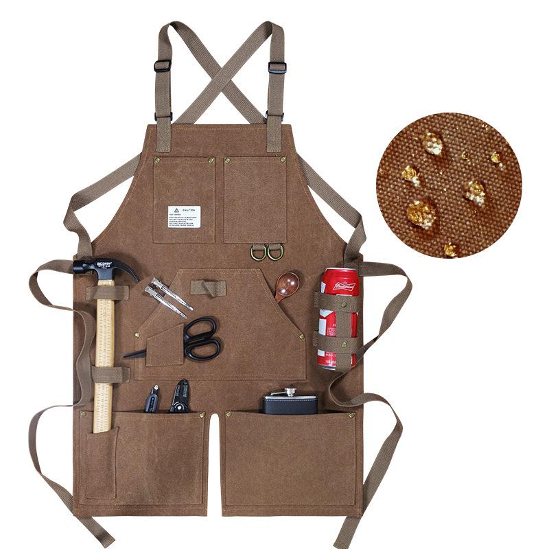 

Fashionable thickened waterproof split apron,adjustable,suitable for baristas,nail technicians,restaurants,maintenance workers OneSize