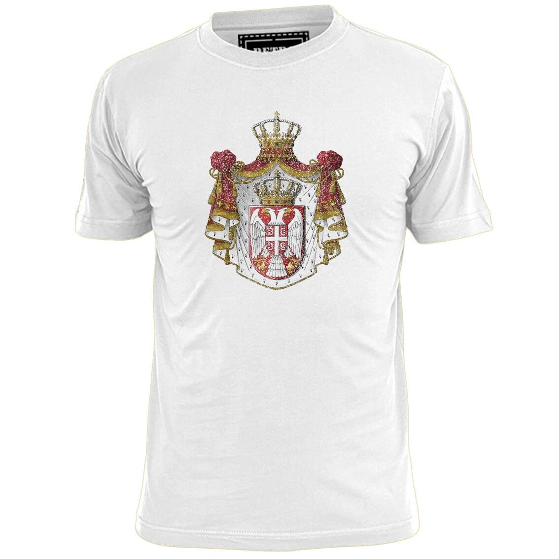 Mens Serbia Coat Of Arms T shirt Flag Belgrade Football 2XL