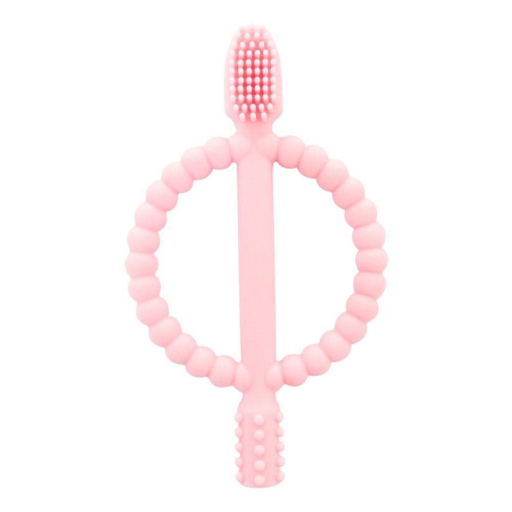 Food Grade Silicone Baby Teether Easy-Hold Handle Infant Toothbrush Premium Teething Toys Travel