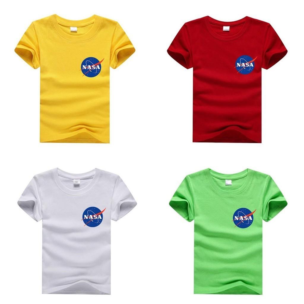 Prémiové kvalitní tričko NASA vesmírný astronaut pro chlapce a dívky dětské s kulatým výstřihem a krátkým rukávem