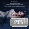 Projection Digital Alarm Clock for Bedrooms USB Rechargeable White Light Snooze Function Adjustable Brightness LED Mirror Digital Alarm Clock (White