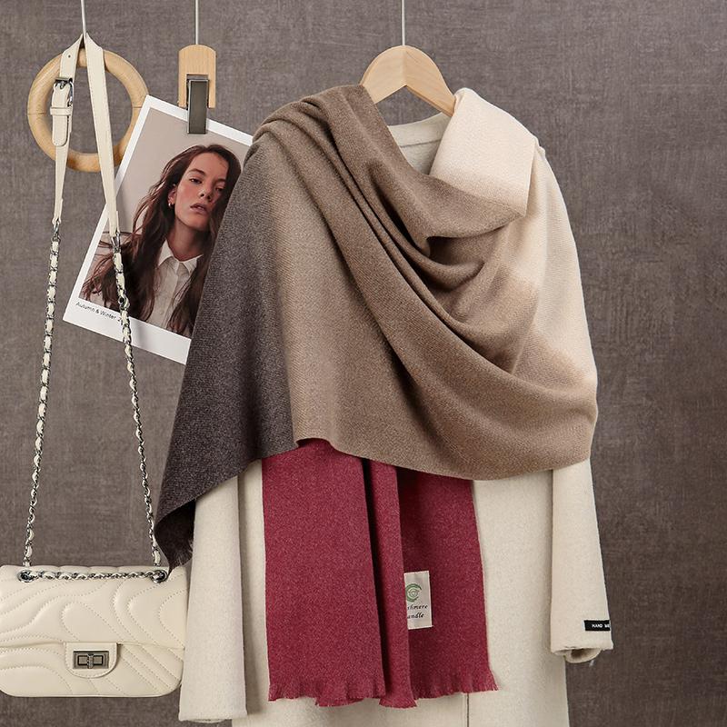 Marke Warmer Karomuster Kaschmir Poncho Schal Schal Luxuriöser Druck Dicke Pashmina Winterdecke Wickel Bufanda Lässiger Hijab Stolen Echarpe