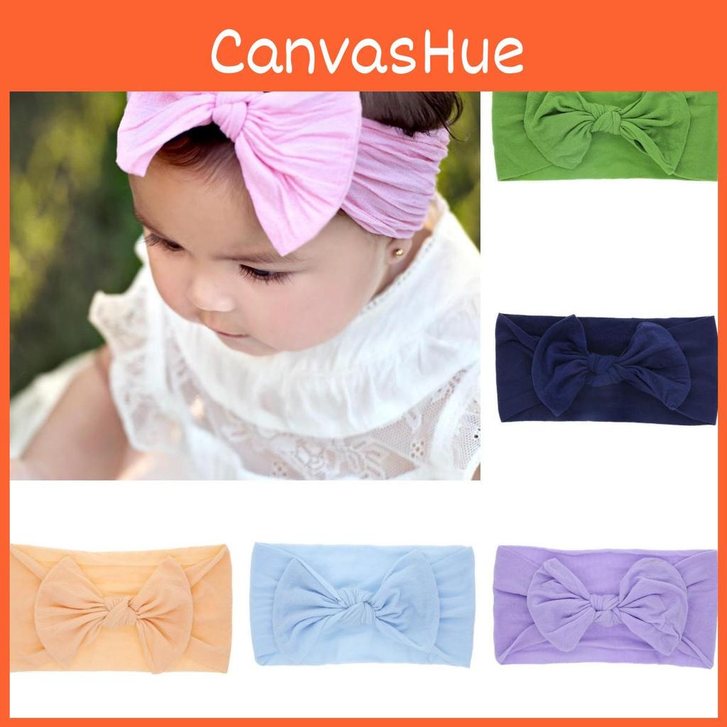 Lovely Baby Nylon Bow Bunny Ear Headband Soft Broadside Hair Accessory For Child With Good Elasticity