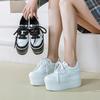 Thick-soled Panda Color Matching Women's Casual Single Shoes Spring 2025 New Super High-heeled Muffin Shoes Fashion Round Head Simple