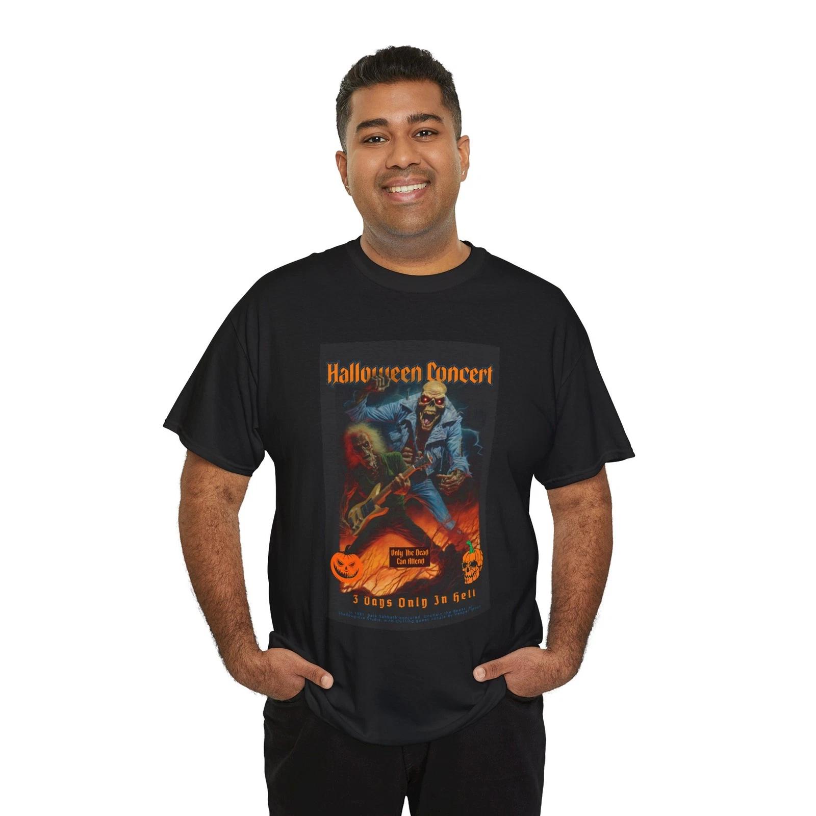 Halloween Concert Only The Dead Can Attend T-Shirt Scary Horror Skulls S