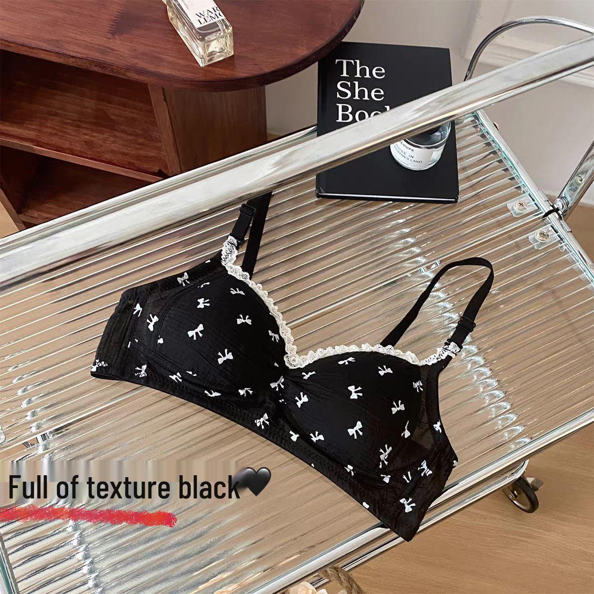 

Бесшовный милый бюстгальтер с бантиком: Удобный, Дышащий, Тонкий крой для маленькой груди и студентов M-34