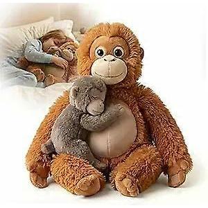 Mama Punch Monkey Plush Toy, Baby Monkey & Orangutan Plush Stuffed Animal, Protect Punch Orangutan Stuffed Animal, Cute Monkey Holding Plush Toy
