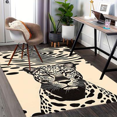 1pc Anime Cartoon Jaguar Print Office Chair Mat - Non-Slip Carpet for Home Decor, Suitable for All Seasons.A040