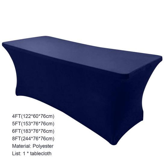 Table Cover Solid Color Stretchable Polyester Banquet Events Desk Cloth for Wedding