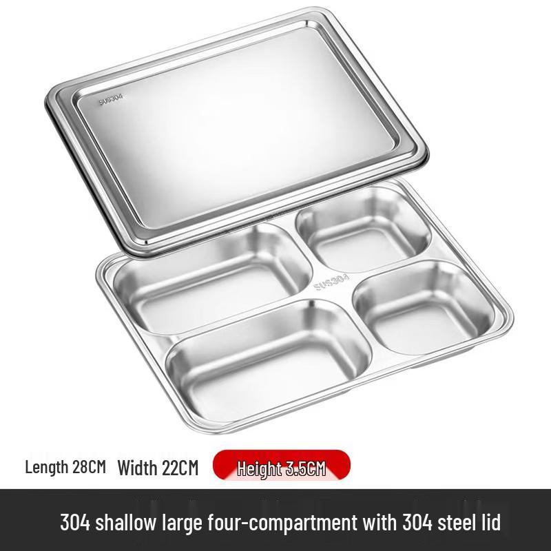 304 Stainless Steel Divided Meal Tray