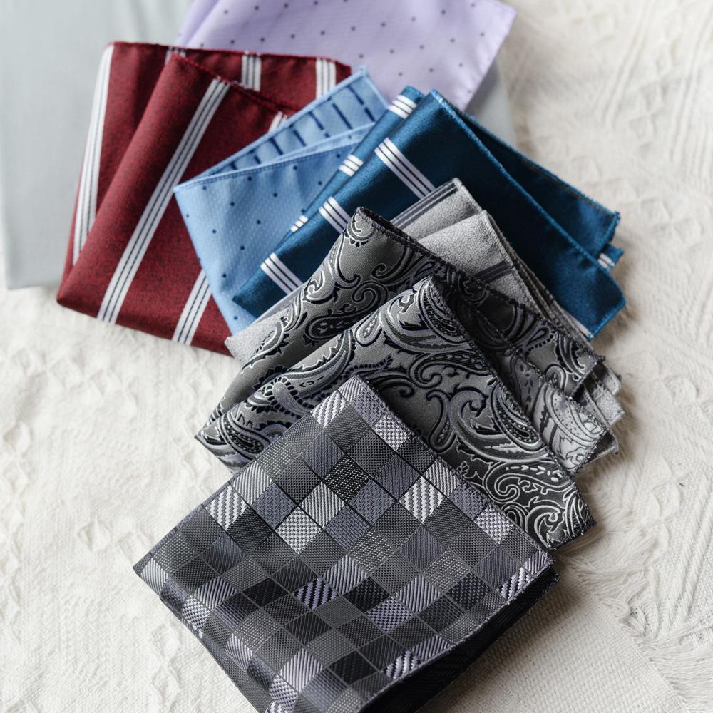Men's Polyester Silk Pocket Square Handkerchief for Business, Formal, and Wedding Attire.