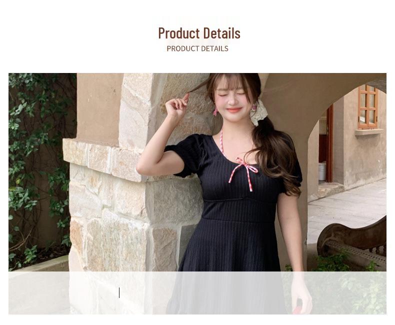 Plus Size One-Piece Skirted Swimsuit: Slimming Japanese Style for Girls